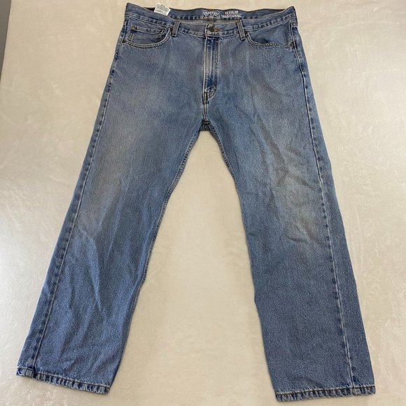 Signature Levi Strauss Mens Light Wash Regular Fit Denim Jeans Size 40x29 - Picture 2 of 9